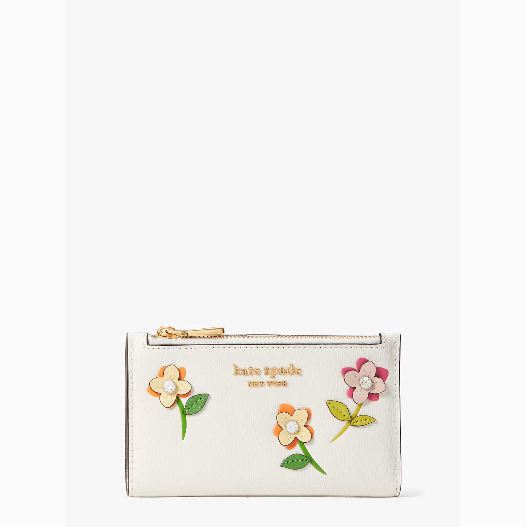kate spade new york Tulip Toss Printed Small Slim Bifold Wallet